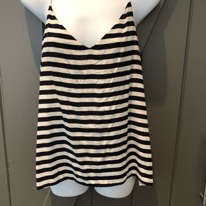 Striped silk tank